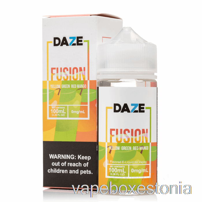 Vape Box Estonia Kollane Roheline Punane Mango - 7 Daze Fusion - 100ml 0mg